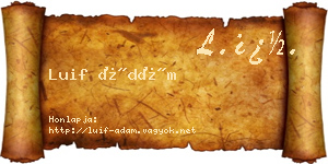 Luif Ádám névjegykártya