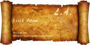 Luif Ádám névjegykártya